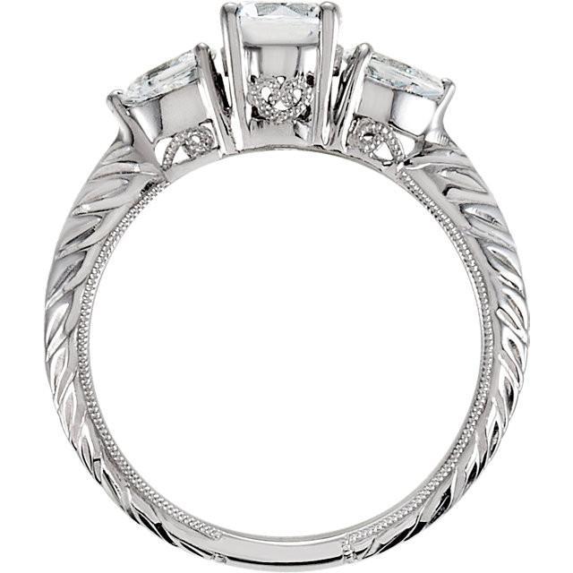 Three Stone Real Diamond 2.01 Carat Engagement Ring 