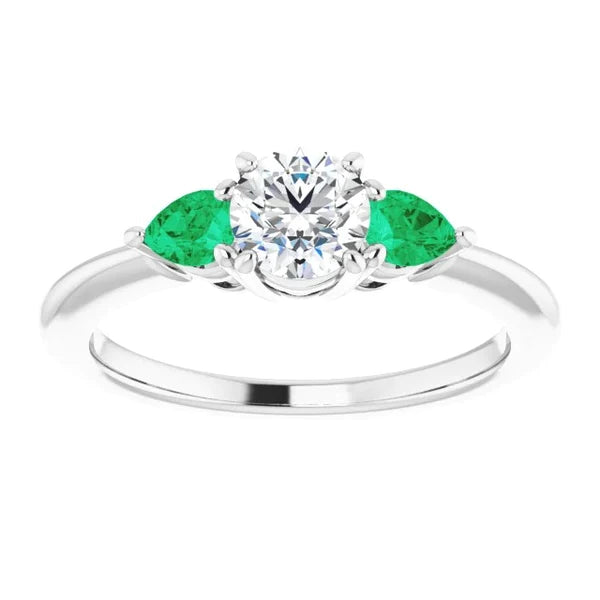 Three-Stone Real Diamond Engagement Ring 1.50 Carats