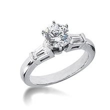 Three Stone Real Diamond Ring 1.85 Ct White Gold 14K New Prong Set