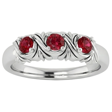 natural round ruby 0.60ct ring front view