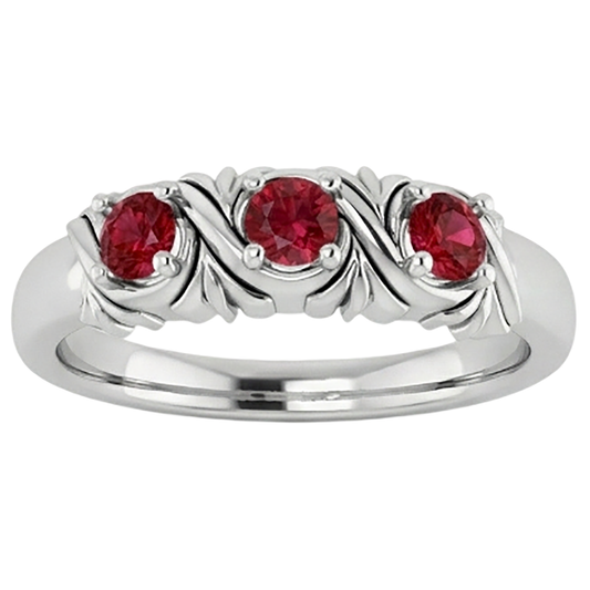 natural round ruby 0.60ct ring front view