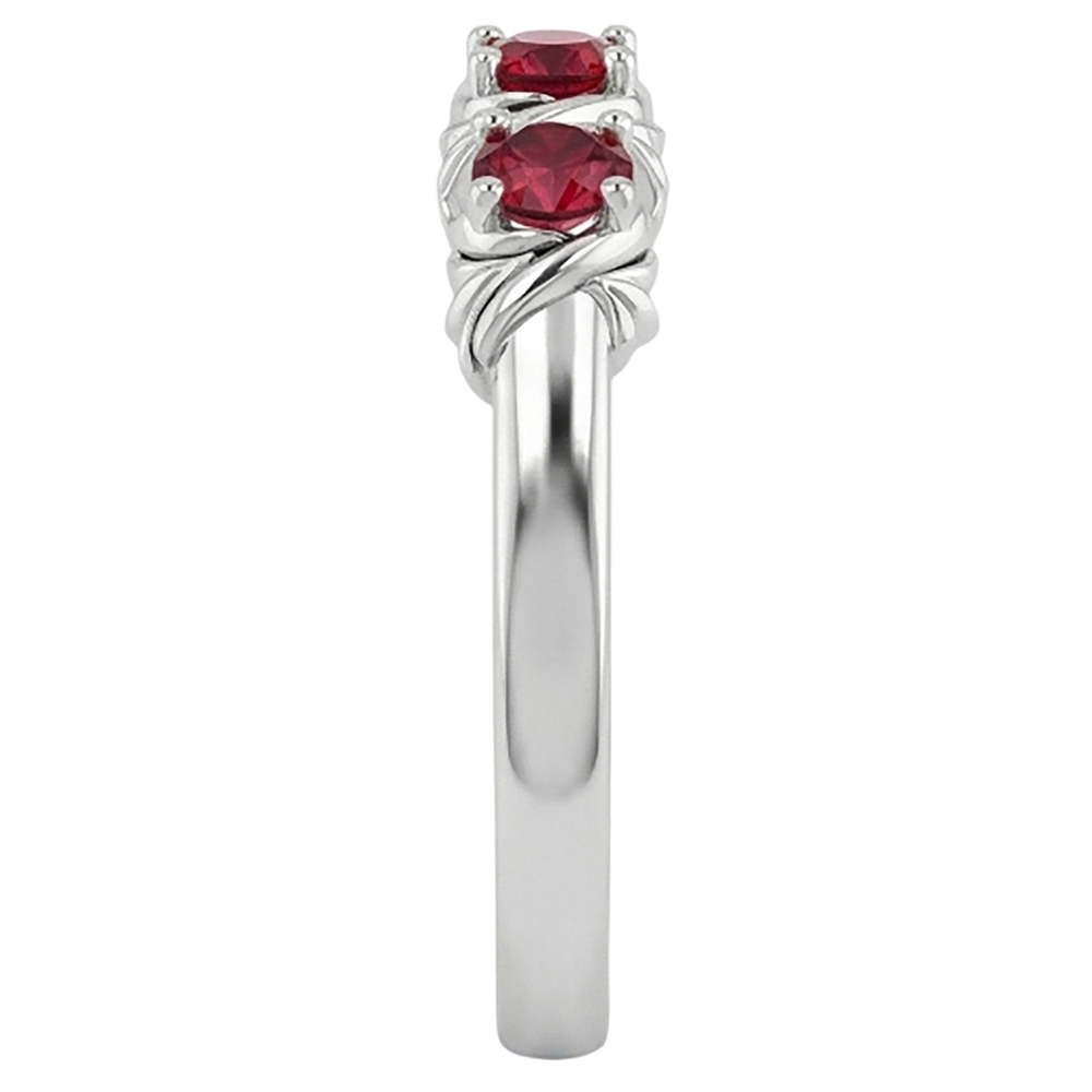 natural round ruby 0.60ct ring top view