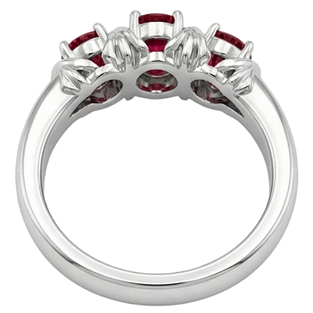 natural round ruby 0.60ct ring profile view