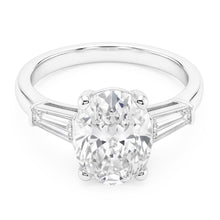Three Stone Ring Baguette & Cushion Old Mine Cut Real Natural Earth Mined Diamonds 6.50 Carats