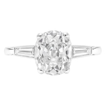 Three Stone Ring Baguette & Cushion Old Mine Cut Real Natural Earth Mined Diamonds 6.50 Carats