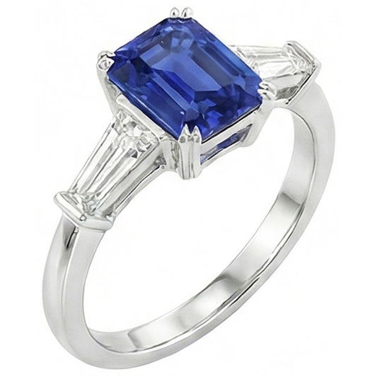 natural emerald sapphire 2ct ring side angle