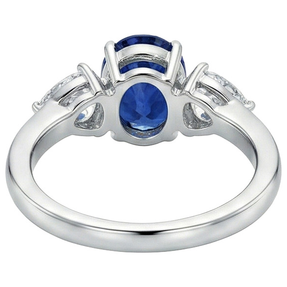natural oval sapphire 5.50ct ring side angle
