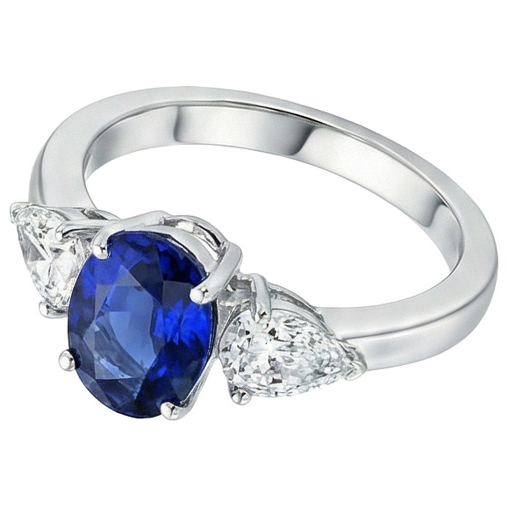 natural oval sapphire 5.50ct ring top view