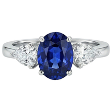 natural oval sapphire 5.50ct ring profile view