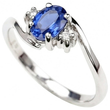 Three Stone Sri Lanka Sapphire With Natural Earth Mined DIAMOND ( NOT LAB GROWN )s Ring 1.70 Ct Gold 14K