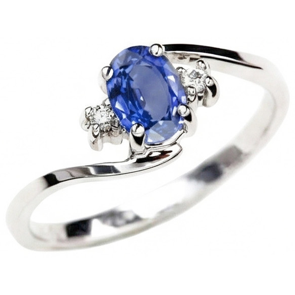 Three Stone Sri Lanka Sapphire With Natural Earth Mined DIAMOND ( NOT LAB GROWN )s Ring 1.70 Ct Gold 14K