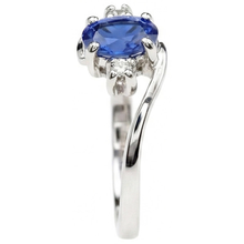 Three Stone Sri Lanka Sapphire With Natural Earth Mined DIAMOND ( NOT LAB GROWN )s Ring 1.70 Ct Gold 14K