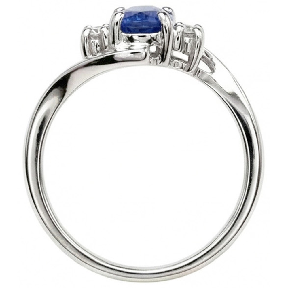 Three Stone Sri Lanka Sapphire With Natural Earth Mined DIAMOND ( NOT LAB GROWN )s Ring 1.70 Ct Gold 14K