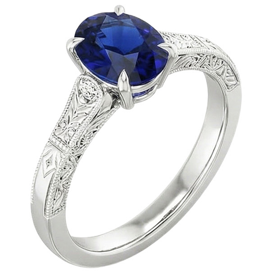 natural round sapphire 2.25ct ring side angle