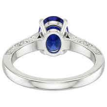 natural round sapphire 2.25ct ring top view