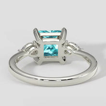 Three-Stone Cushion Paraiba Engagement Ring