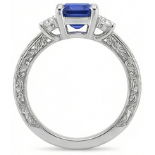 natural emerald sapphire 4.50ct ring side angle