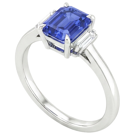 natural emerald sapphire 4ct ring side angle