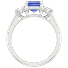 natural emerald sapphire 3.50ct ring close up detail