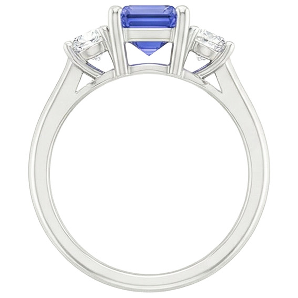 natural emerald sapphire 3.50ct ring close up detail