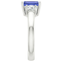 natural emerald sapphire 3.50ct ring on white background