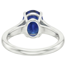 Three Stones Ring Oval Sri Lankan Sapphire 2.75 Carats Split Shank
