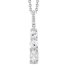 Three Stone Style Oval Old Mine Cut Real Natural Earth Mined Diamond Pendant 4.50 Carats 14K