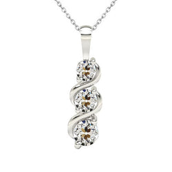Radiant Old Mine Cut Brilliant Diamond Drop Pendant – 0.25 ct 14