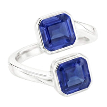Toi Et Moi Emerald Sapphire Ring 2 Stone Bezel Set 3 Carats Filigree