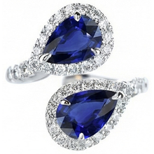 Toi Et Moi Ring Halo Sapphire Ring