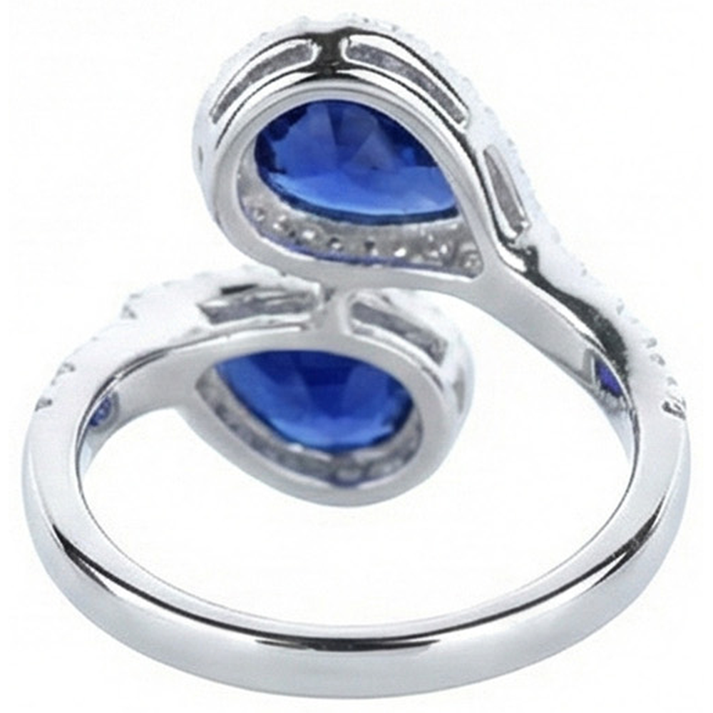 Toi Et Moi Ring Halo Sapphire Ring