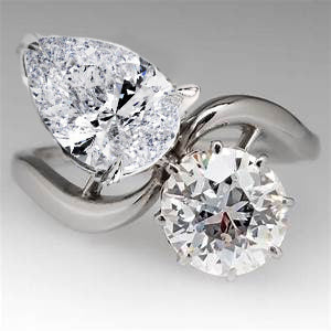 Toi Et Moi Style Diamond Ring Two Stone Old Miner Gold
