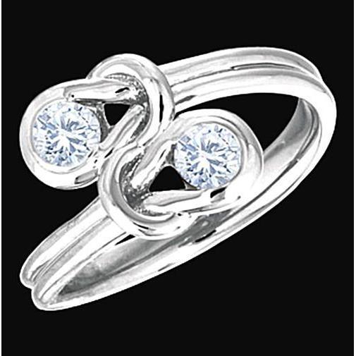 Toi et Moi 1 Carat Genuine Diamond Knot Style Wedding Engagement Ring
