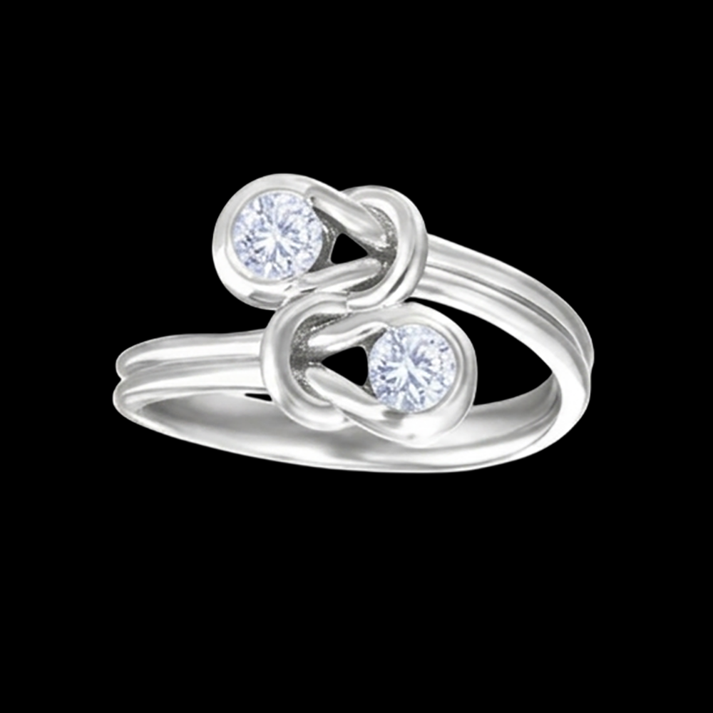 Toi et Moi 1 Carat Genuine Natural Earth Mined Diamond Knot Style Wedding Engagement Ring