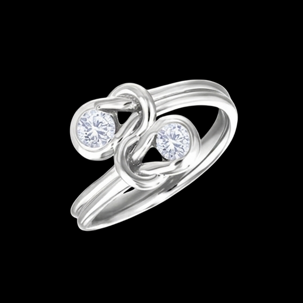 Toi et Moi 1 Carat Genuine Natural Earth Mined Diamond Knot Style Wedding Engagement Ring
