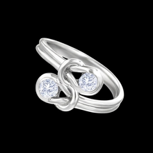 Toi et Moi 1 Carat Genuine Natural Earth Mined Diamond Knot Style Wedding Engagement Ring