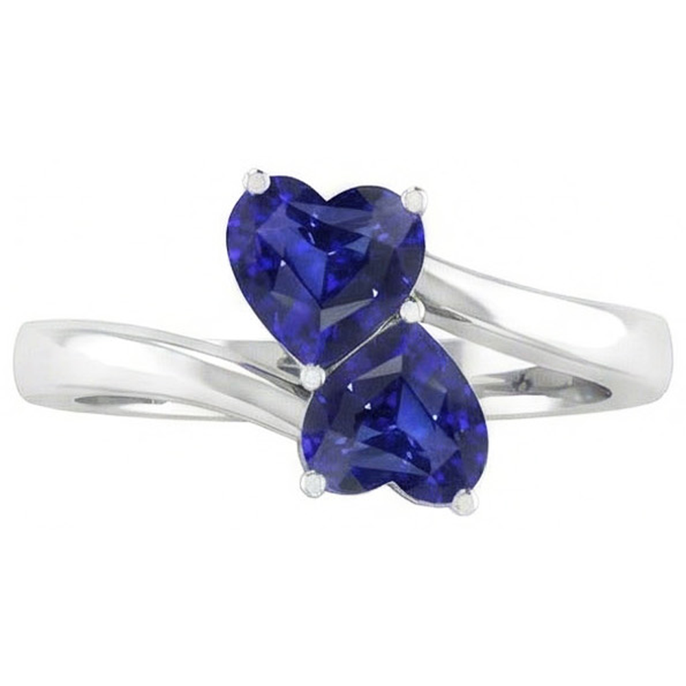 natural heart sapphire 1.50ct ring profile view