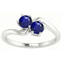Toi et Moi Anniversary Ring Round Ceylon Sapphire 4 Carats Prong Set