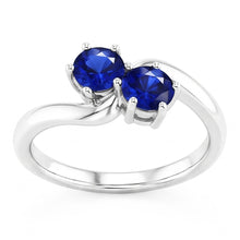 Toi et Moi Anniversary Ring Round Ceylon Sapphire 4 Carats Prong Set