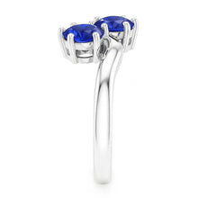 Toi et Moi Anniversary Ring Round Ceylon Sapphire 4 Carats Prong Set