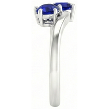 Toi et Moi Anniversary Ring Round Ceylon Sapphire 4 Carats Prong Set