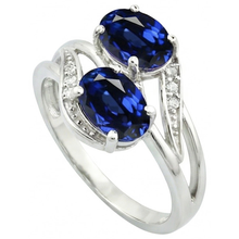 Toi et Moi Antique Style Oval Sri Lankan Sapphire Natural Earth Mined DIAMOND ( NOT LAB GROWN ) Ring 4.50 Ct
