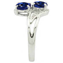 Toi et Moi Antique Style Oval Sri Lankan Sapphire Natural Earth Mined DIAMOND ( NOT LAB GROWN ) Ring 4.50 Ct