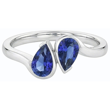 Toi et Moi Blue Sapphire Anniversary Ring 2 Stone Jewellery 2 Carats