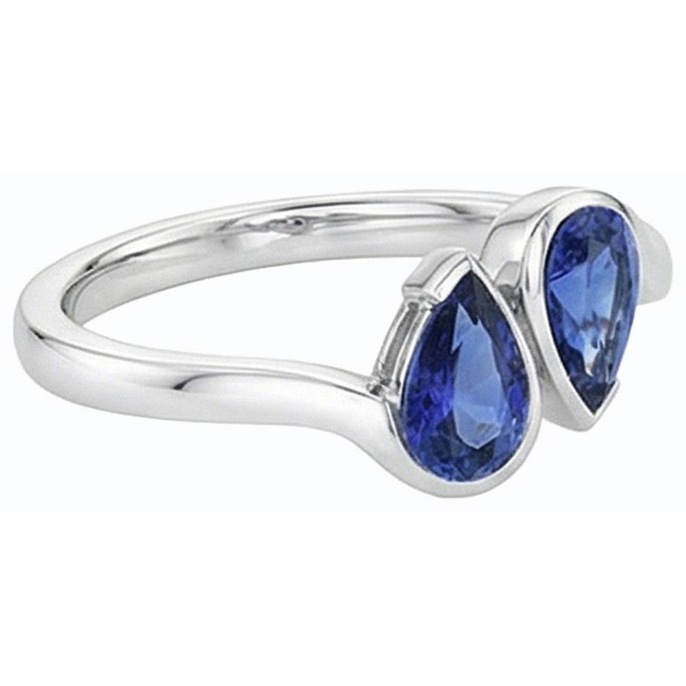 Toi et Moi Blue Sapphire Anniversary Ring 2 Stone Jewellery 2 Carats