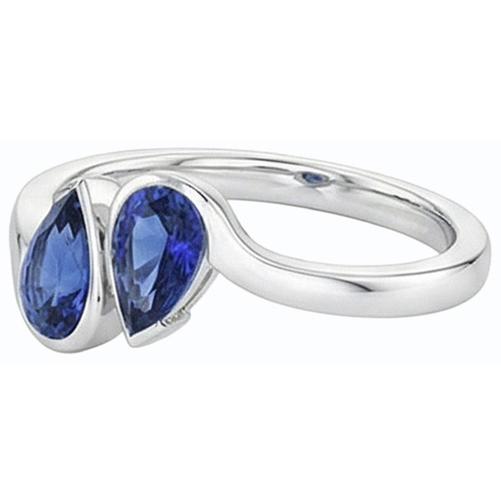 Toi et Moi Blue Sapphire Anniversary Ring 2 Stone Jewellery 2 Carats