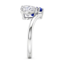 Toi et Moi Heart Blue Sapphire & Natural Earth Mined Diamond Ring 3 Carats 2 Stone Jewellery