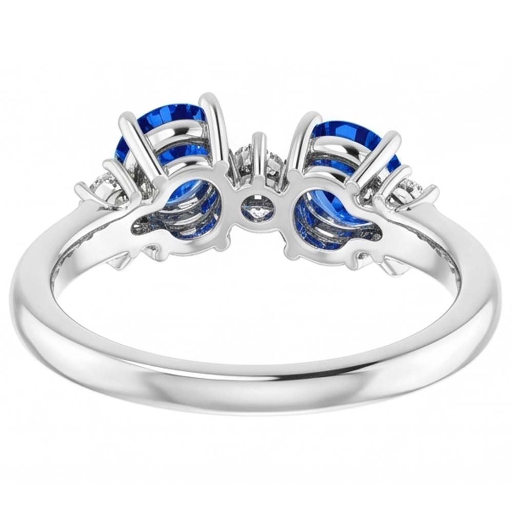 Toi et Moi Natural Earth Mined DIAMOND ( NOT LAB GROWN ) Ring 1.18 Carats Ceylon Sapphire Women Jewellery 14K