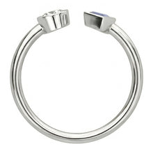 Toi et Moi Round Natural Earth Mined Diamond & Trillion Bezel Set Sapphire Ring 1 Carat
