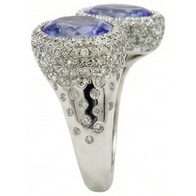 Toi et Moi Tanzanite Solitaire Ring With Natural Earth Mined DIAMOND ( NOT LAB GROWN )s Accents 5.50 Carats